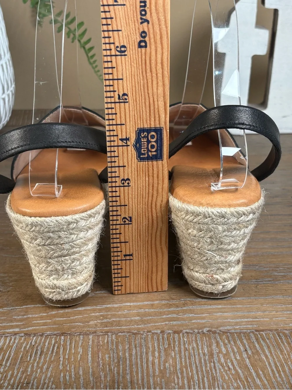The Spanish Sandal Company BLACK ESPADRILLE WEDGES Size 7.5